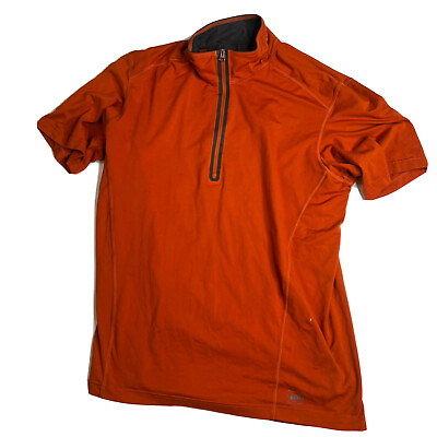 #ad REI 3 4 Zip Cycling Hiking Jersey Size Large L031222 Orange Color $17.99