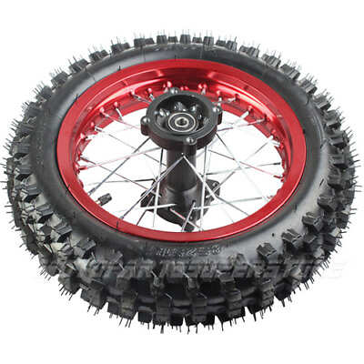 #ad 12quot; Rear Wheel Rim Tire Assembly 80 100 12 Wheel Dirt Pit Bike Red Aluminum Rim $54.95
