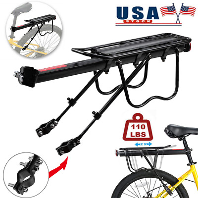 #ad Bike Rear Carrier Rack Mountain Road Bicycle Alloy Pannier Luggage Cargo Holder $22.99