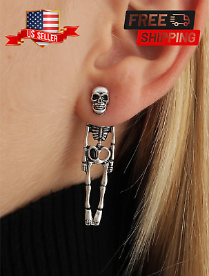 #ad Skeleton Skull Earrings For Women Party Fashion Halloween Gothic Jewelry Gift $5.00