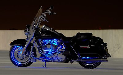 #ad 4 Blue LED Engine Fairing Body Kit Lights Glow Accent Lighting for Harley Bike $69.99