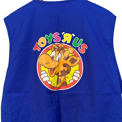 #ad #ad Toys R Us Vintage Employee NOS Uniform Vest Geoffrey Giraffe Blue Size 2XL $76.40