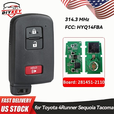 Smart Car Key for Toyota 4Runner Sequoia Tacoma Remote Fob HYQ14FBA 281451 2110 $45.89