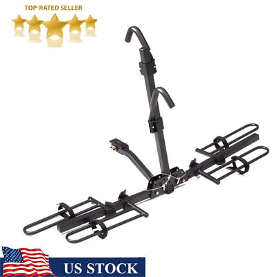 #ad 80 lbs. 2 Bike Car Rack Bike Carrier Foldable Hitch Mount Platform Lightweight $133.50