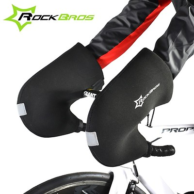 #ad RockBros Winter Cycling Gloves Road Bike Bar Handlebar Warm Mittens Mitts Black $19.99