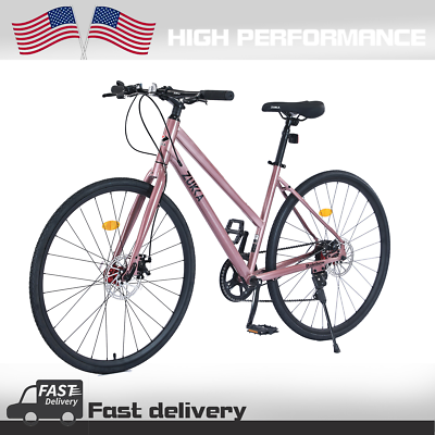 #ad 7 Speed Hybrid bike Disc Brake 700C Road Bike For men women#x27;s City Bicycle $216.00