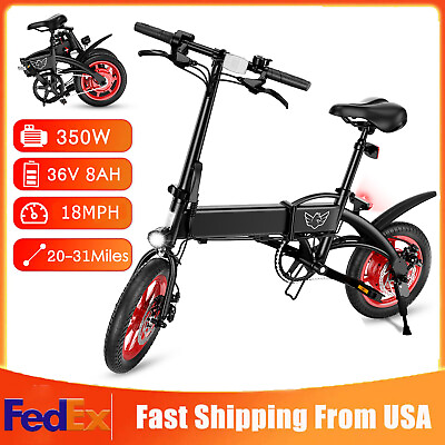 #ad Electric Bike for Adults 18MPH All Terrain Folding Adults Electric Bicycles NEW $389.99