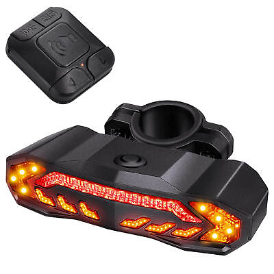 #ad #ad LED USB Rechargeable Bike Tail Light Set Remote Turn Signals Brake Bicycle Alarm $31.24