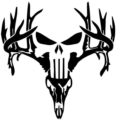 #ad Deer Skull Car truck Window funny Vinyl Decal Hunting Graphic Outdoors Sticker $5.00