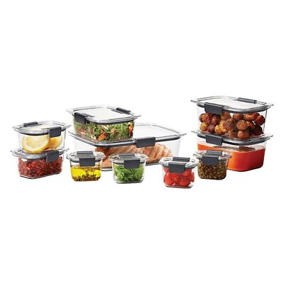#ad Rubbermaid Brilliance Food Storage Container 20 Piece Variety Set Clear Tritan $54.91