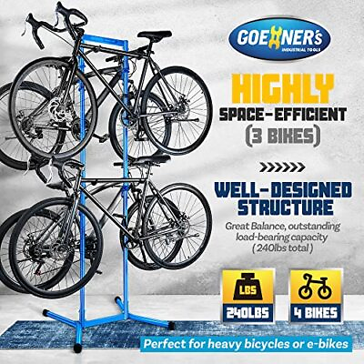 #ad Gioventù Outdoor Bike Stand 4 Double Vertical Bicycle Storage Hanger Rack Fits $119.97