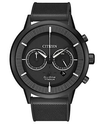 #ad Citizen Men#x27;s Eco Drive Titanium Gray Chronograph Calendar Watch 42MM CA4405 17H $146.99
