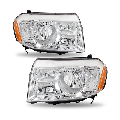 #ad For 2009 2010 2011 Honda Pilot 4Dr Chrome Headlights Amber Corner Headlamps Pair $157.99