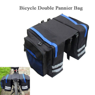#ad #ad 25L Bike Storage Pannier Pouch Cycling Bicycle Rear Rack Seat Trunk Black Bag $18.59