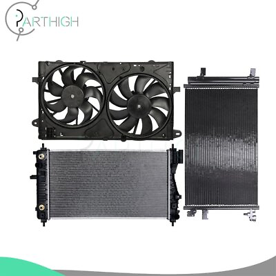 #ad #ad Dual Cooling Fan and Radiator Condenser For 2013 2014 2015 Chevrolet Malibu $187.99