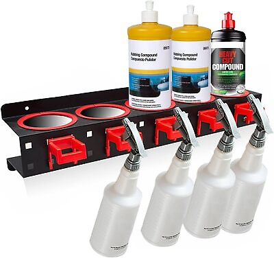 #ad New Spray Bottle Storage Rack Car Detailing Tools Organizer Holder Wall mounted $32.00
