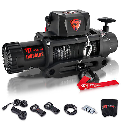 #ad 13000LBS Electric Winch 12V Synthetic Rope Towing Truck Trailer Jeep T3 MODLE $379.99