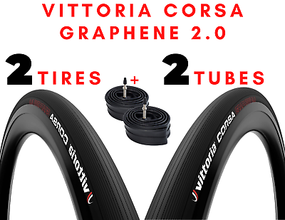 Pair 2 of Vittoria Corsa Graphene 2.0 Road Bike Tire 2 Bicycle Tire Tubes $111.99