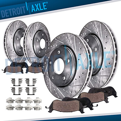 Front Rear Drilled Rotors Brake Pads for 2016 2021 Toyota Tundra Sequoia LX570 $265.45