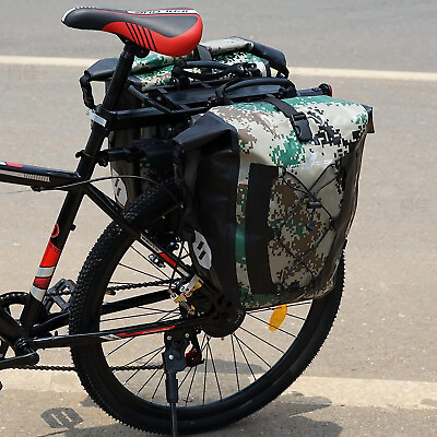 #ad NEW CBRSPORTS Bike Panniers Bag Waterproof Bicycle Rear Rack Bag 27L Color Camo $34.99