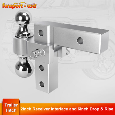 2quot; Receiver 6#x27;#x27; drop Adjustable Towing Hitch Dual Ball Trailer 2quot; amp; 2 5 16#x27;#x27; $84.23