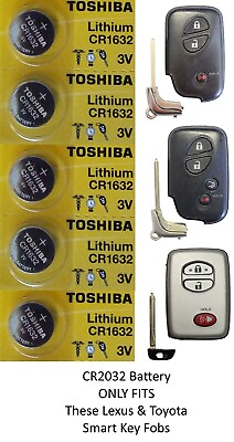 #ad #ad Remote Key Fob Battery for LEXUS Smart Key Toshiba CR1632 5 Pkg $49.99