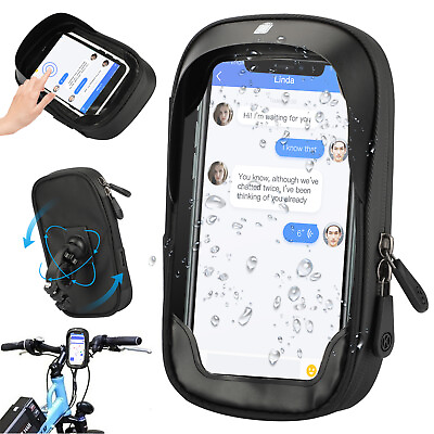 #ad #ad Waterproof Bicycle Cycling Bike Front Tube Frame Bag MTB Phone Bag Case Holder $11.98