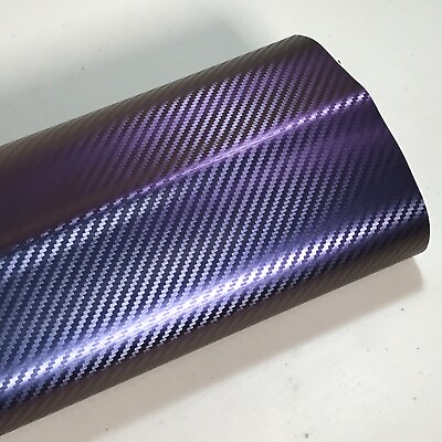 #ad 12quot; x 60quot; Carbon Fiber Purple Car Vinyl Wrap Auto Sticker Decal Film for Vehicle $9.25