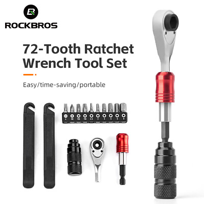 #ad ROCKBROS Bike Tool Set 72 Tooth Ratchet Wrench Portable Aluminum Alloy Tool Kit $16.99