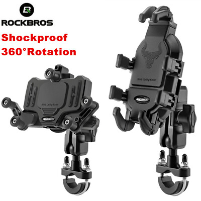 #ad ROCKBROS Rotatable Bike Phone Holder Shockproof Aluminum Motorcycle Phone Mount $36.99