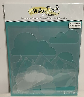 Honey Bee MOUNTAIN Z FOLD Stencils Masks Clouds Trees Landscape Set of 11 $16.98