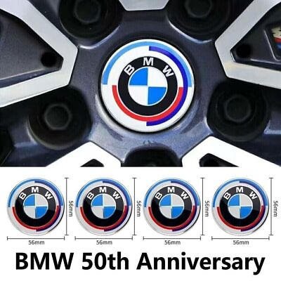 #ad #ad 4pcs for BMW 50th Anniversary 68mm Wheel Center Caps Emblem Badge Logo $11.99