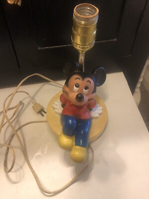 #ad #ad Vintage Mickey Mouse Lamp 11” Walt Disney Does Works No Shade $23.00