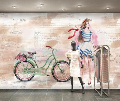 #ad #ad 3D Green Bike 7957NA Wallpaper Wall Murals Wall Paper Wall Print Mural Romy $66.99
