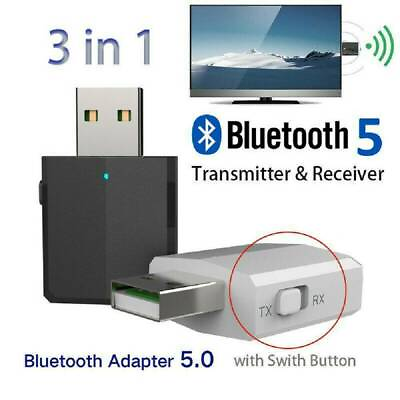 #ad 3 in 1 USB Bluetooth 5.0 Audio Transmitter Receiver Adapter For TV PC Car Grace $4.90