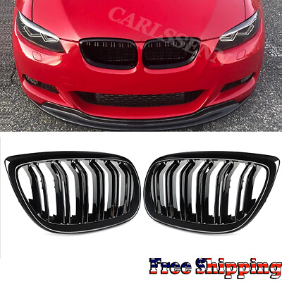 #ad Gloss Black Dual Slat Front Kidney Grille For BMW E92 E93 M3 328i Coupe 2007 10 $30.01