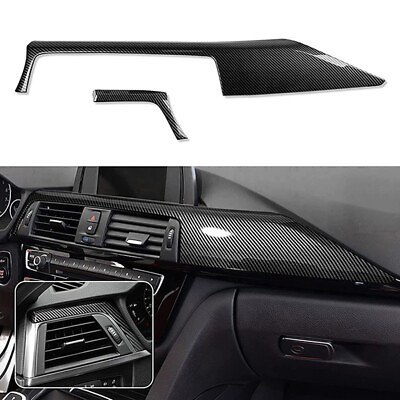 #ad #ad Carbon Fiber Style Console Dashboard Panel Trim Cover For BMW F30 F31 2012 2019 $27.09
