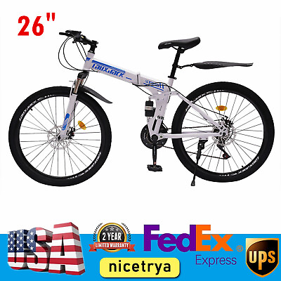 #ad 26quot; Folding Mountain Bike 21 Speed Men Bikes MTB Bicycle School Dual Disc Brake $184.78