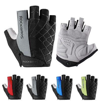 #ad ROCKBROS Cycling Bike Gloves Half Finger Shockproof MTB Mountain Bicycle Gloves $12.99