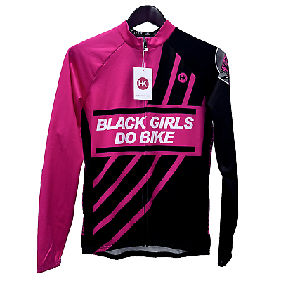 #ad Black Girls Do Bike BGDB Sport Therma Cycling Jacket Pink Black White Medium $74.97