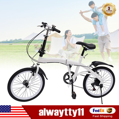 #ad Folding Bikes for Adult Folding Bike for Adults 20quot; 6 speeds whitebicycle bike $185.00
