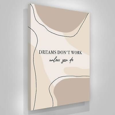 Dreams Don#x27;t Work Unless You Do Wall Art Canvas Print Woman Affirmation Kids $199.95