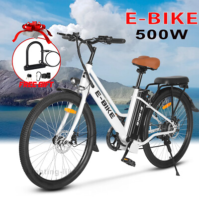 #ad #ad 2024 E Bike 26quot; Electric Bike for Adults 500W Motor City Bicycle Commuter Ebike $482.99