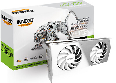 INNO3D nVidia GeForce RTX 4060 Ti 8GB TWIN X2 OC White GPU 8GB GDDR6 2565MHz Bo AU $799.00