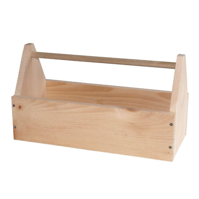 DIY Wood Large Tool Box Garden Tote Kit Handle Holder Simple Wooden Carry Caddy $24.97