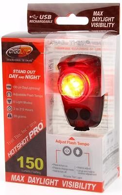 CygoLite Hotshot Pro 150 Lumens LED Bicycle Rear Tail Light USB Rechargeable $37.95