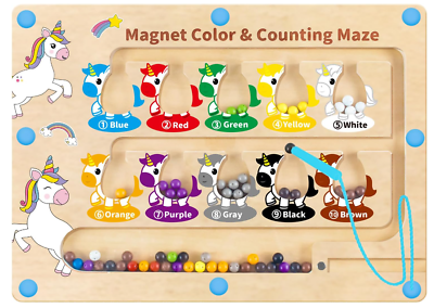 #ad Magnetic Color amp; Number Maze Unicorn Gifts for Girls Montessori Toys Kids HONGID $18.99