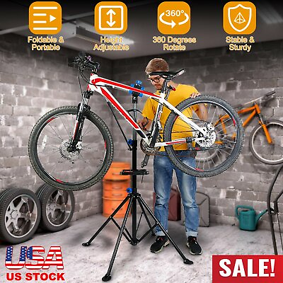 #ad 78in Adjustable Maintenance Mechanic Repair Bike Bicycle Tool Work Stand Holder $68.12