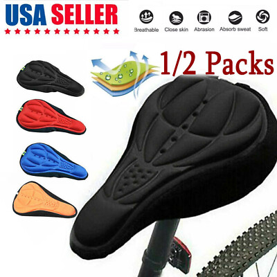 Bike 3D Gel Saddle Seat Cover Bicycle Silicone Soft Comfort Padded Cushion Pad $6.66