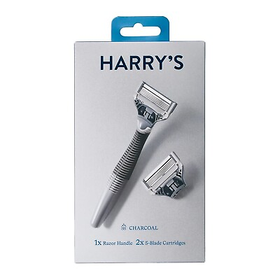 #ad Harry#x27;s Charcoal 5 Blade Manual Razor Handle and 2 Razor Blade Refills $9.49